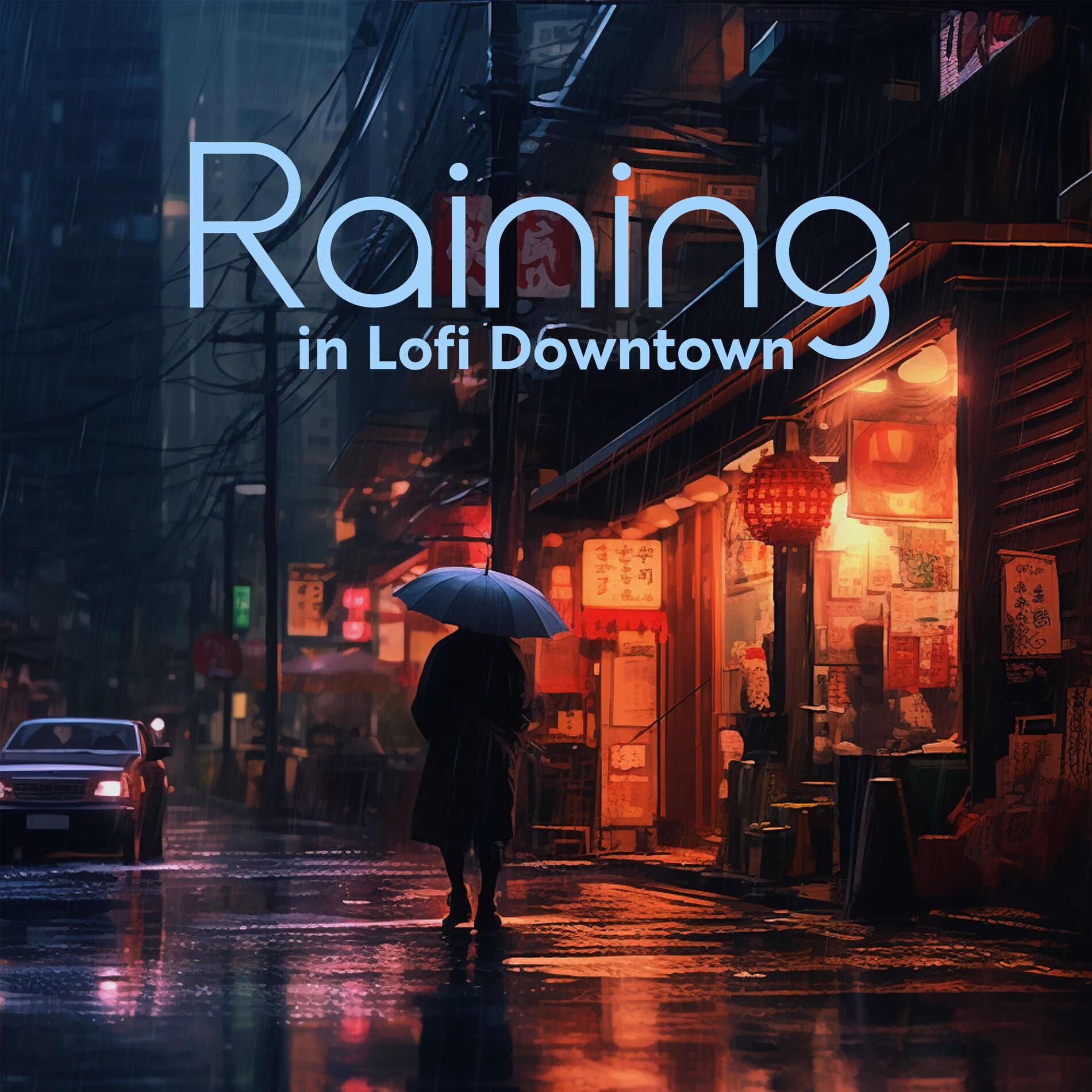 Album cover of Raining in Lofi Downtown: Listen to It to Relax After a Hard Day