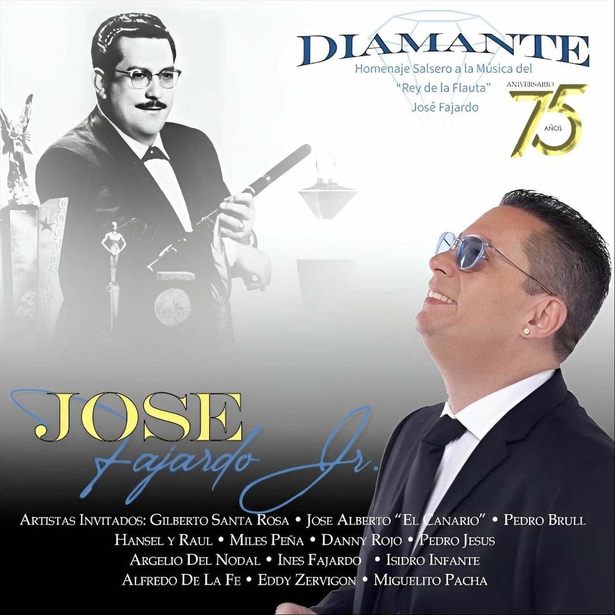 Album cover of “Diamante” 75 Aniversario Homenaje Salsero a la Música del 