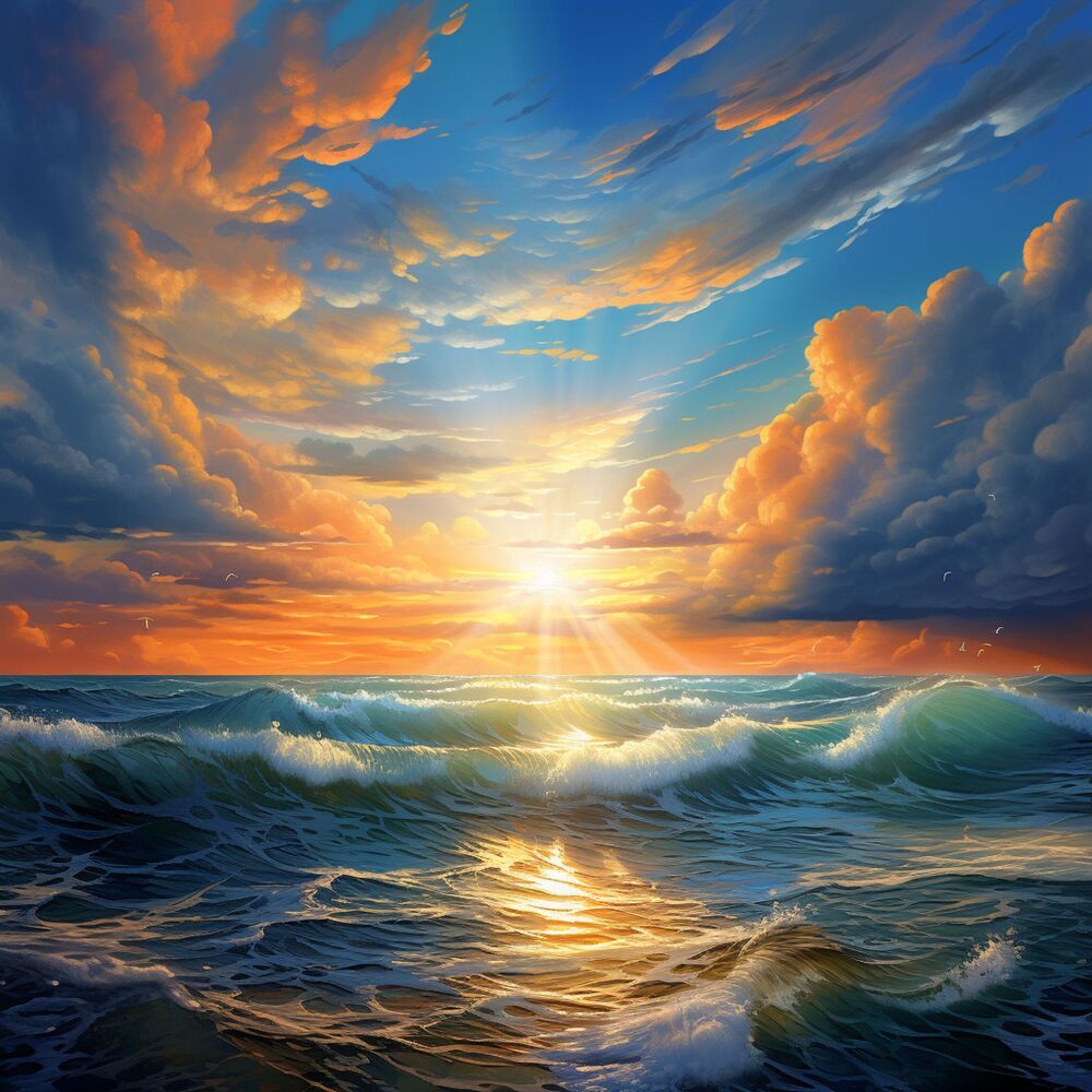 Picture of Melodies of the Sea: Ocean's Gentle Embrace Hymn