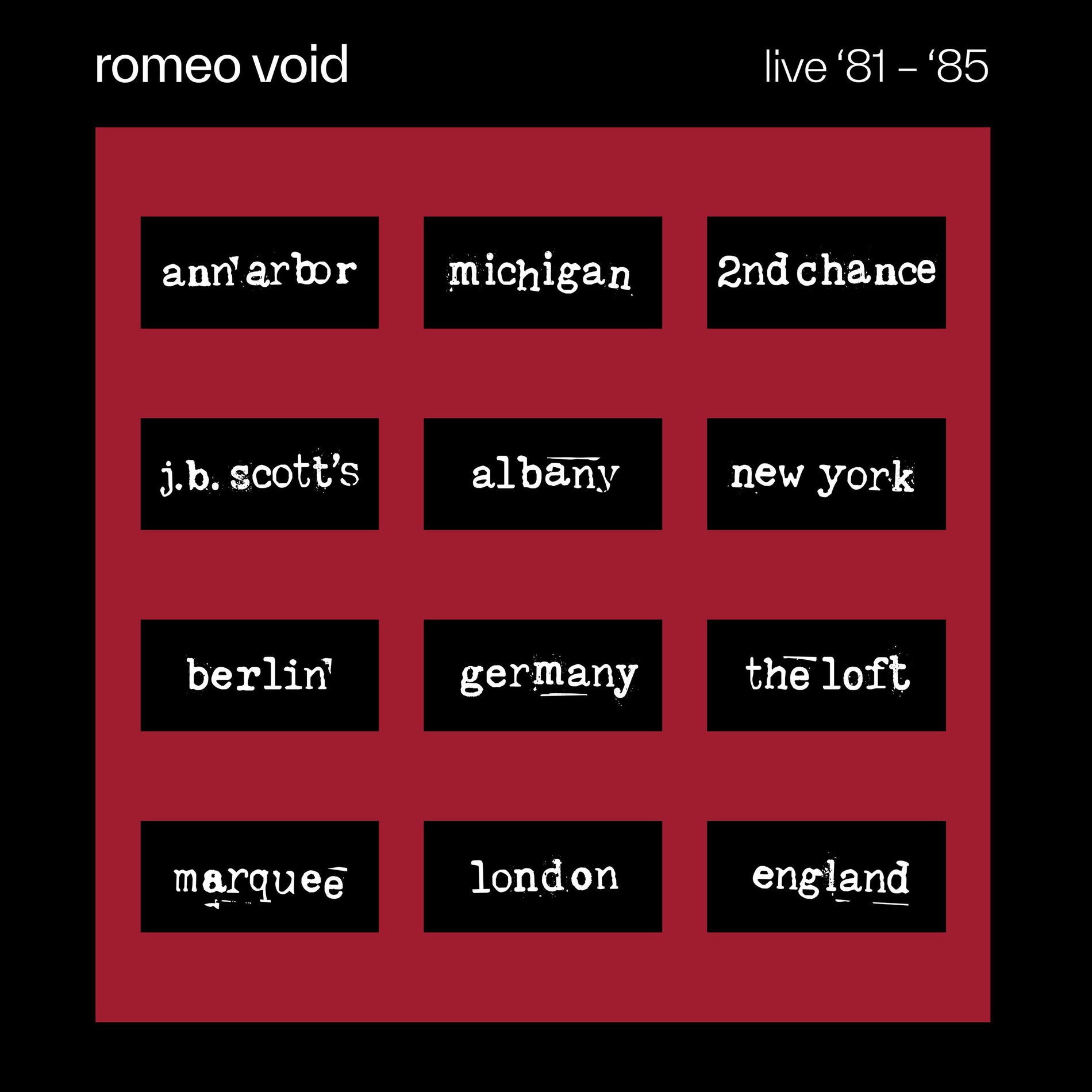 Album cover of Live '81-'85