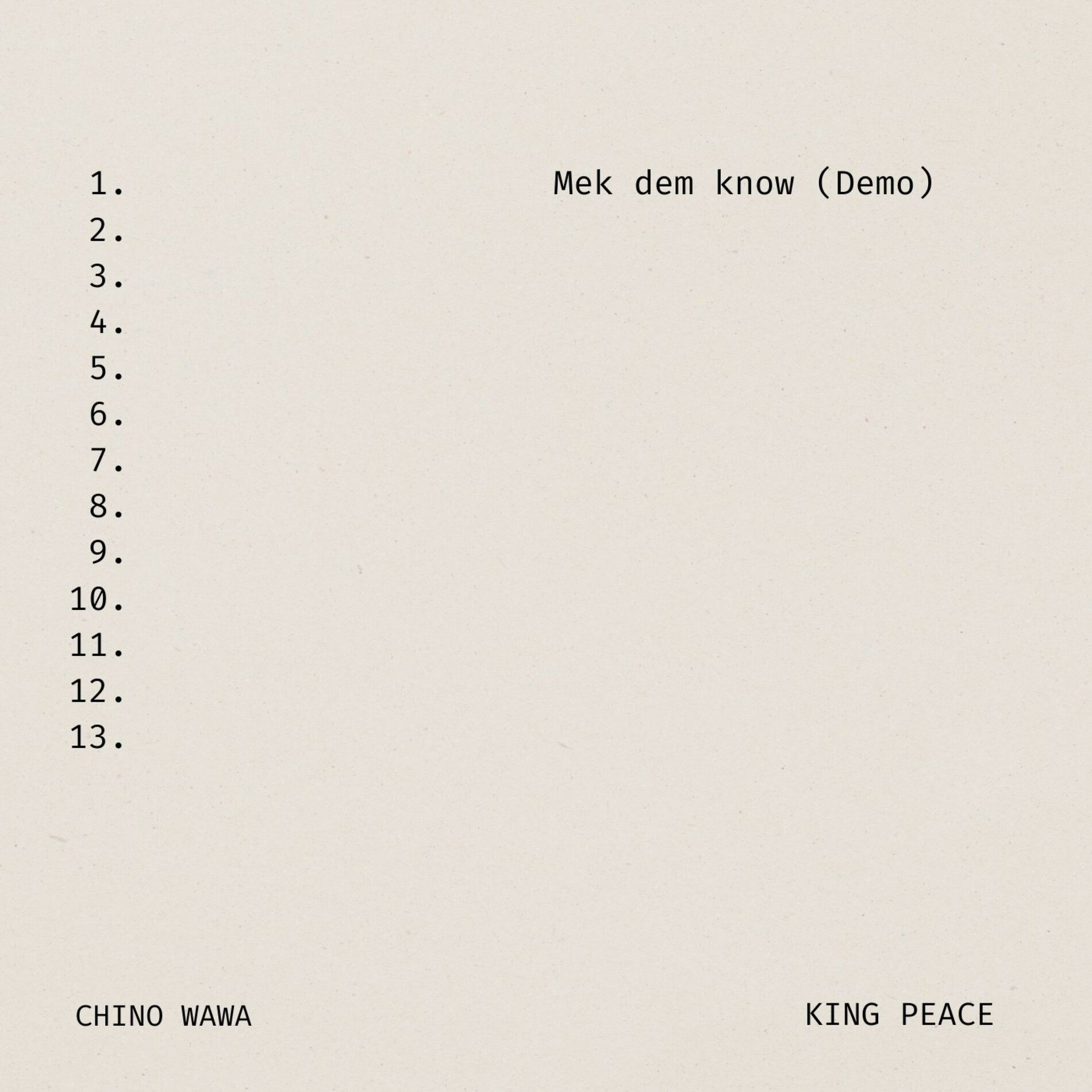 Album cover of mek dem know (Demo)