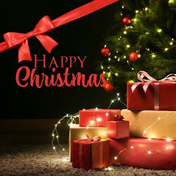Cover of Happy Christmas: White Snow, Winter Holiday, St. Claus, Holiday Gifts