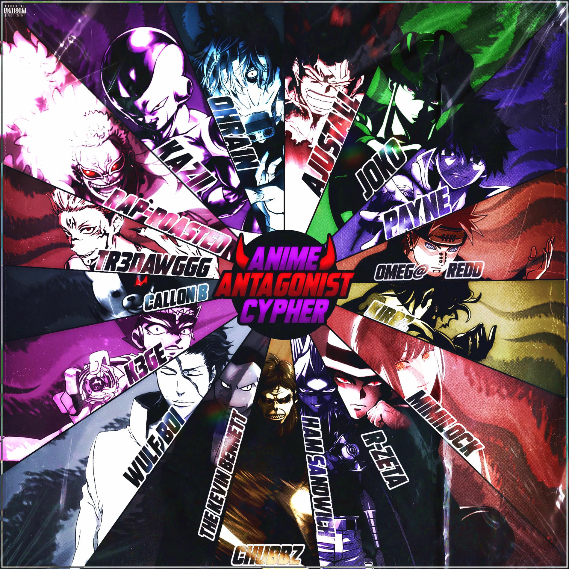 Album cover of Anime Antagonist Cypher (feat. Wülf Boi, Tr3dawggg, Chubbz, Joko, ROASTED, PAYNE, Ham Sandwich, KAZII, Callon B, Omeg@ Redd, MiMiL