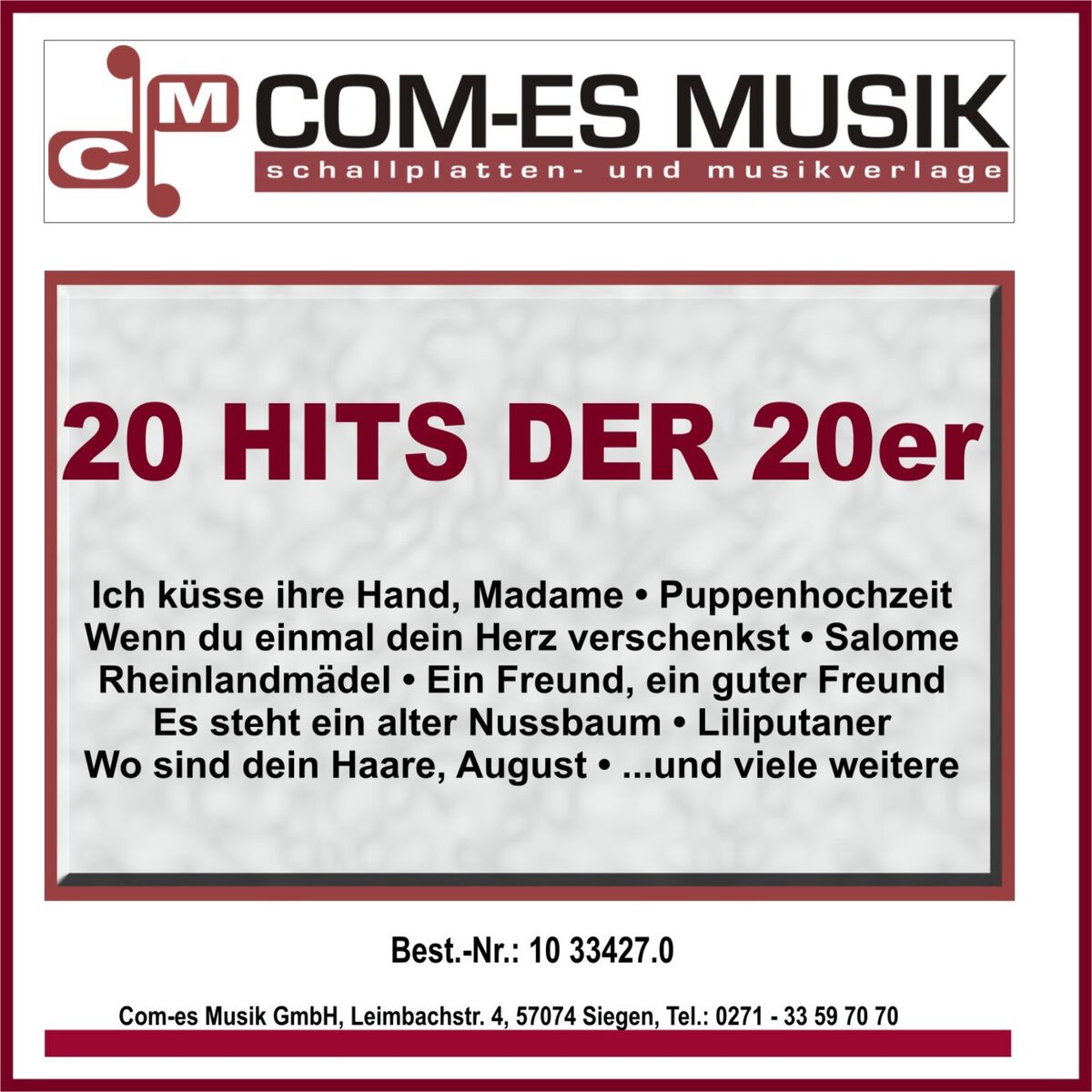 Album cover of 20 Hits der 20er