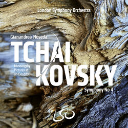 Cover of Tchaikovsky: Symphony No. 4 - Mussorgsky: Pictures at an Exhibition