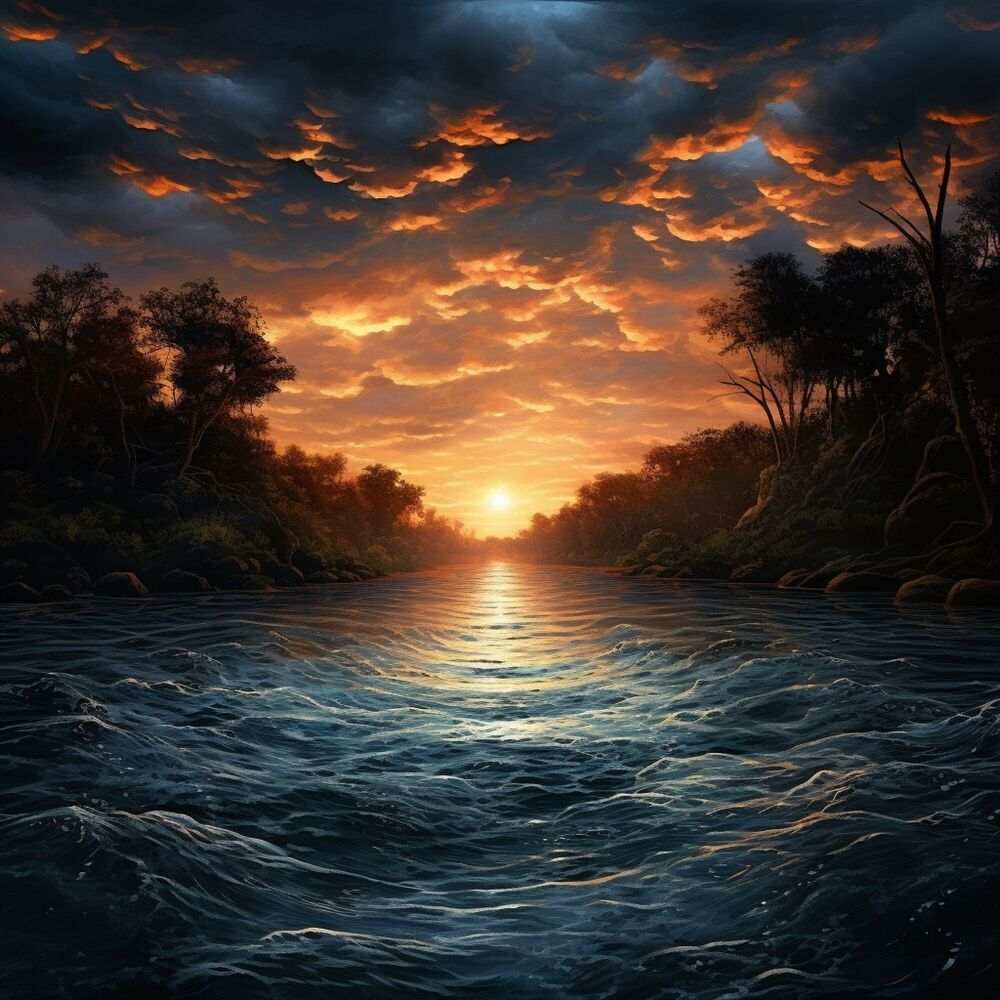 Picture of Flowing Harmony: Lakeside Calm Symphony of Serenity