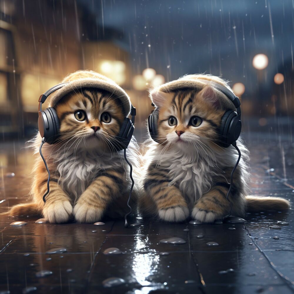 Picture of Cats Rain: Whiskers Dewdrop Ballad