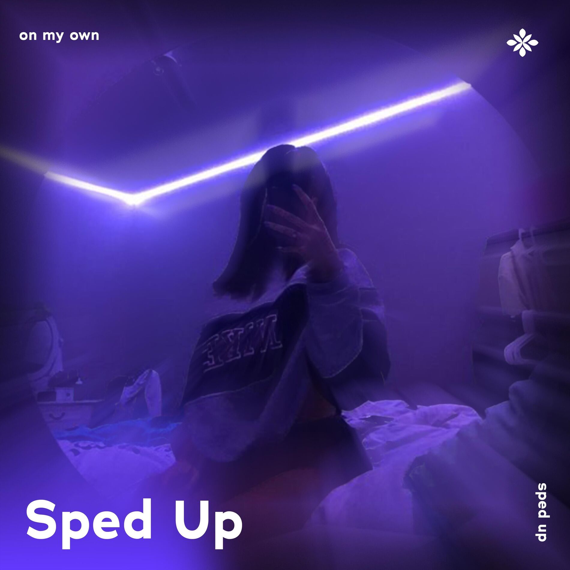 Album cover of on my own - sped up + reverb