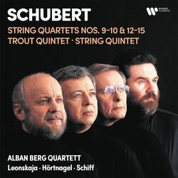 Cover of Schubert: String Quartets Nos. 9, 10, 12, 13 "Rosamunde", 14 "Death and the Maiden" & 15, Trout Quintet & String Quintet