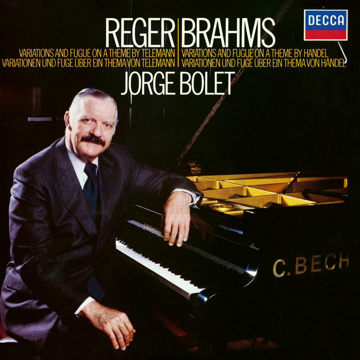 Album cover of Brahms: Variations & Fugue on a theme of Handel; Reger: Variations & Fugue on a theme of Telemann