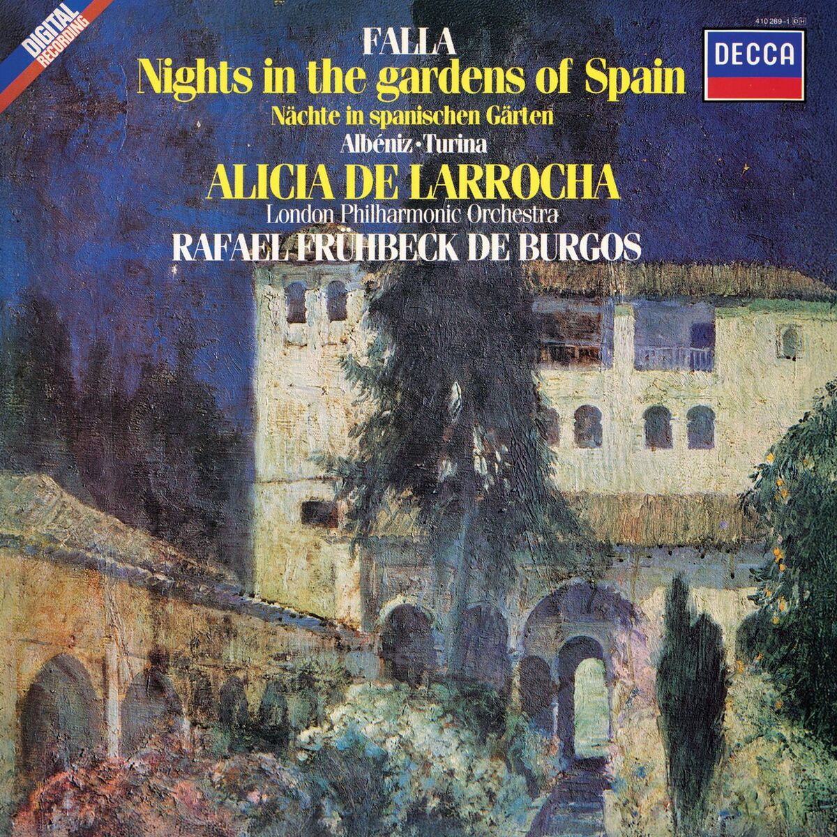 Album cover of Falla: Nights in the Gardens of Spain; Albéniz: Rapsodia Española; Turina: Rapsodia sinfonica