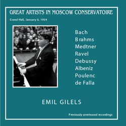 Cover of GREAT ARTISTS IN MOSCOW CONSERVATOIRE (Grand Hall, January 6, 1954)