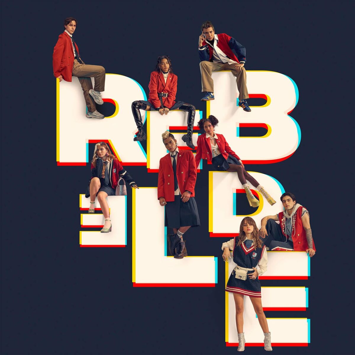 Album cover of Rebelde (feat. Azul Guaita, Andrea Chaparro, Jeronimo Cantillo, Franco Masini, Selene, Alejandro Puente & Giovanna Grigio)