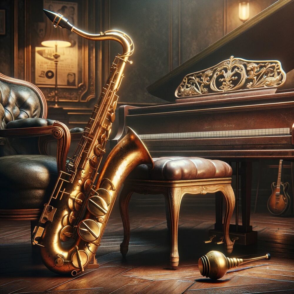 Picture of Vintage Saxophone and Piano