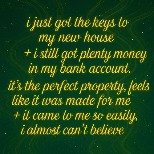 i just got the keys to my new house