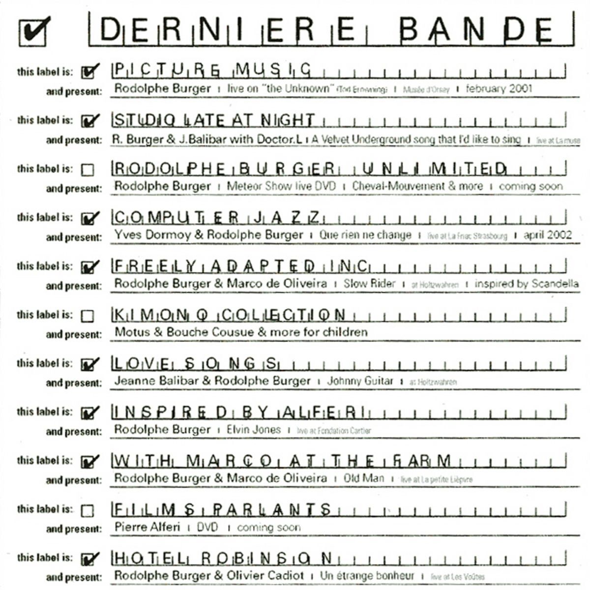 Album cover of Dernière bande (compile)
