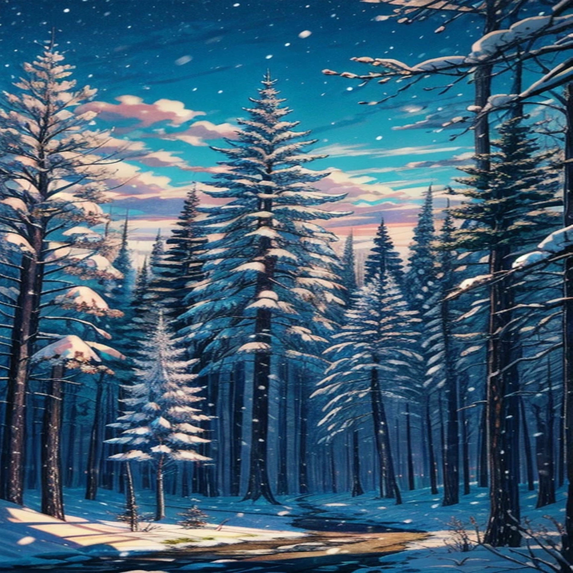 Album cover of pine forest in the snow