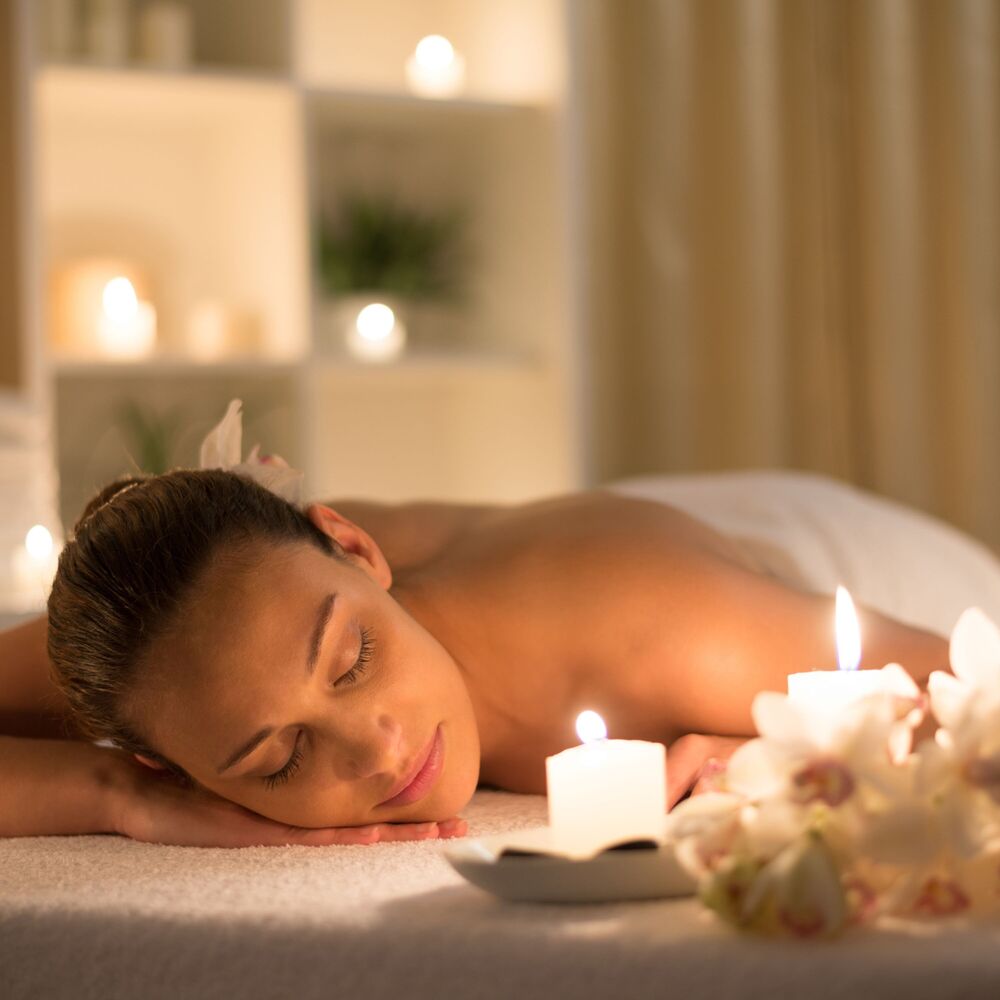 Picture of Soothing Massage Glow: Nature's Firelight in Binaural Sanctuary