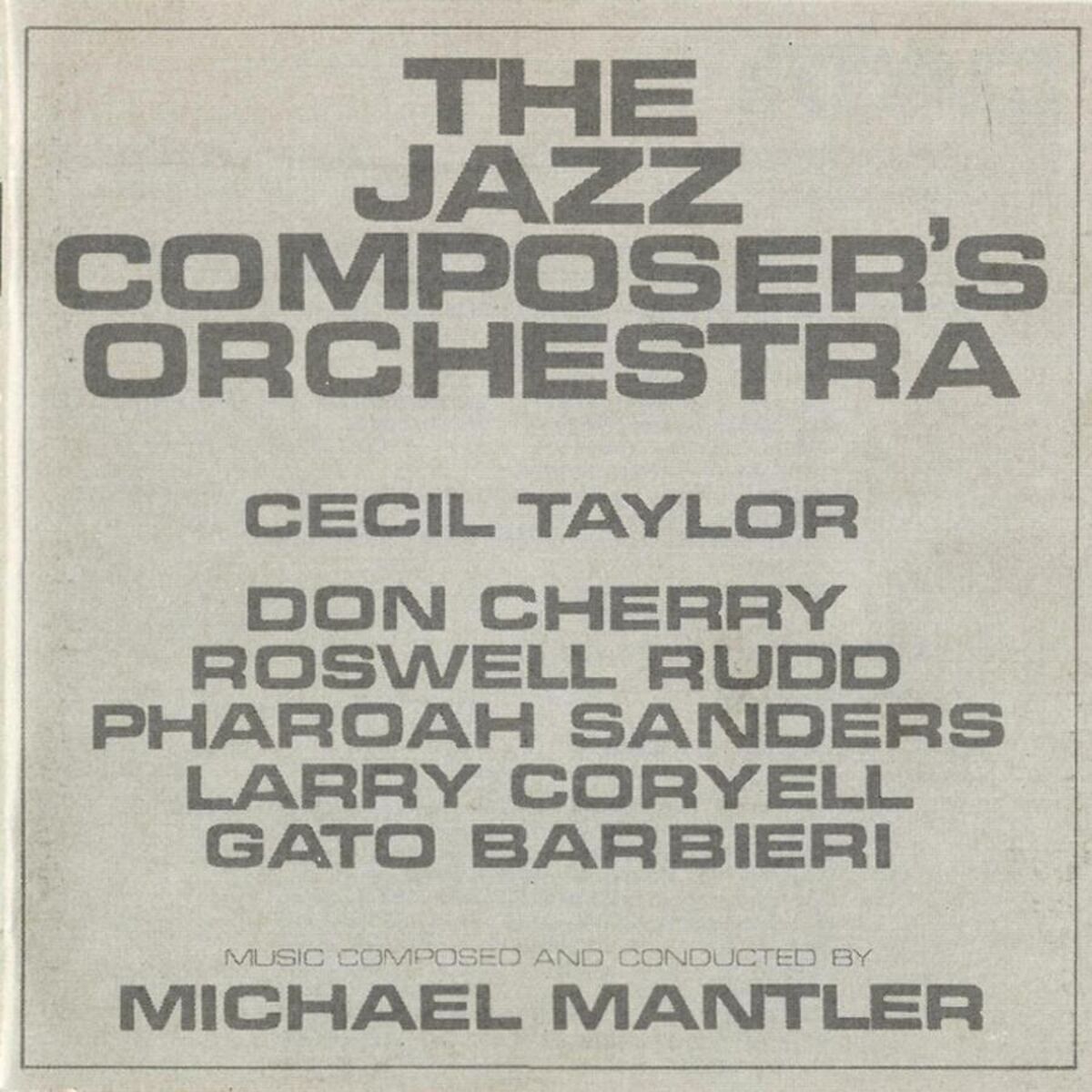 Album cover of The Jazz Composer's Orchestra
