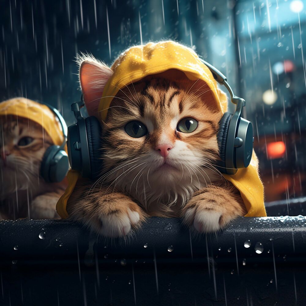 Picture of Rain Cats: Feline Drizzle Rhythm