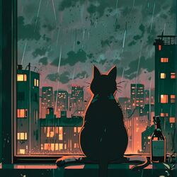 Cover of Rainy nights (Sped up)