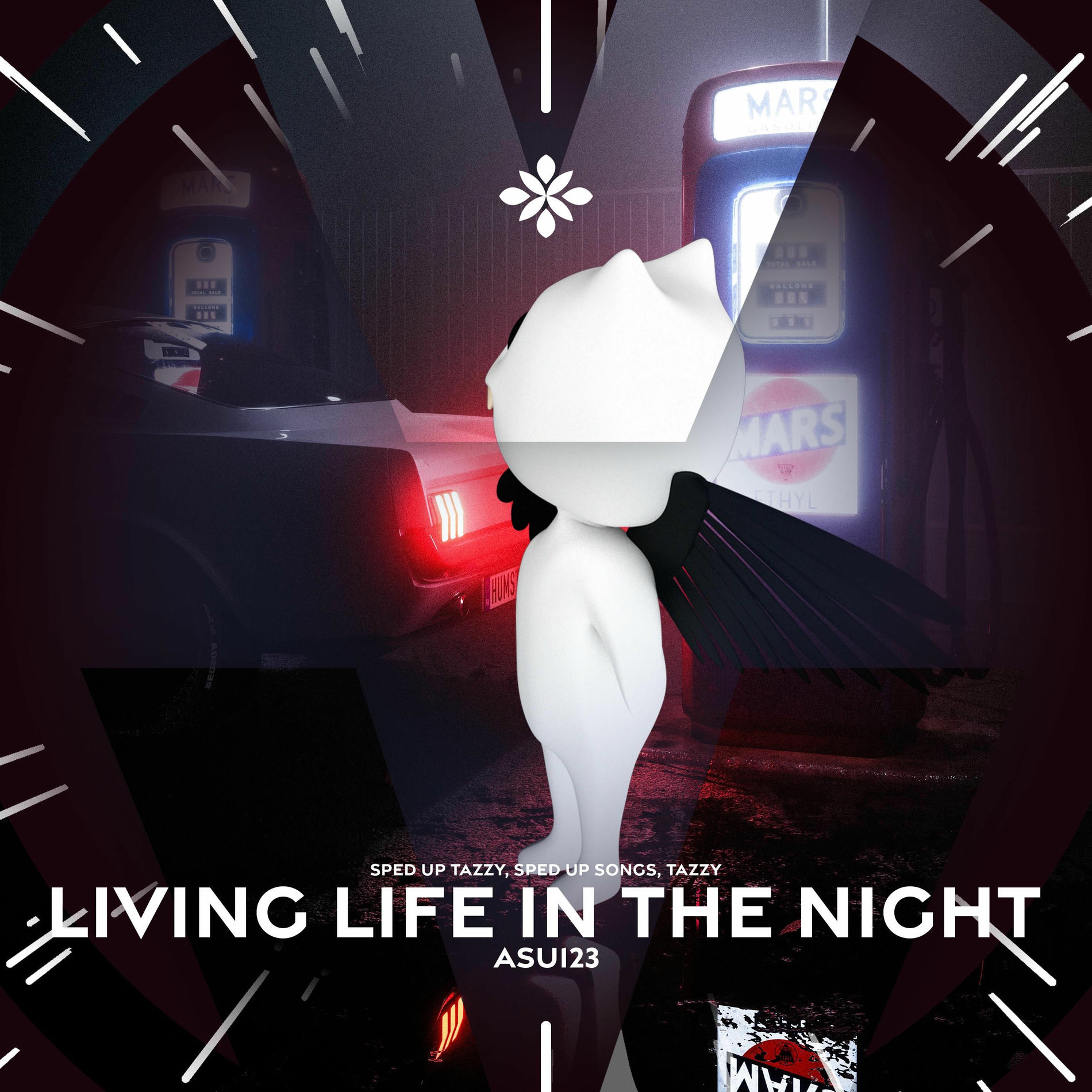 Album cover of living life in the night - sped up + reverb