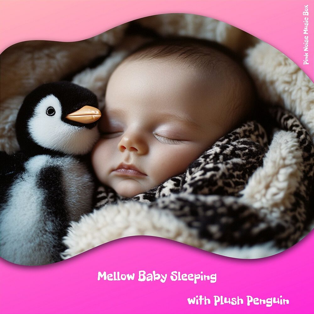 Picture of Mellow Baby Sleeping with Plush Penguin