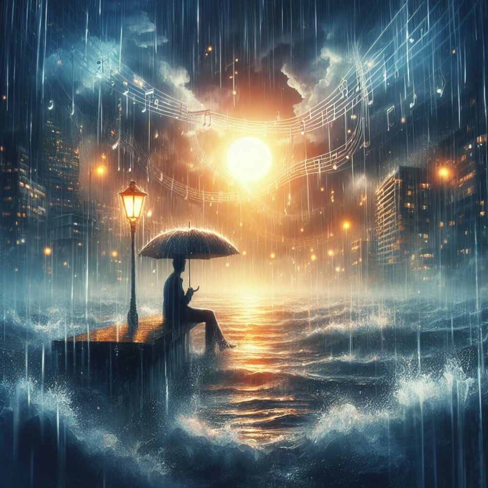 Picture of Heavy Rain and Thunder in Beautiful Hilly Village, Rain Walk