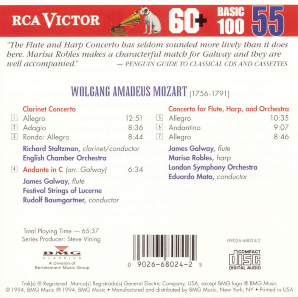 Picture of Mozart: Clarinet Concertos/Flute & Harp Concerto