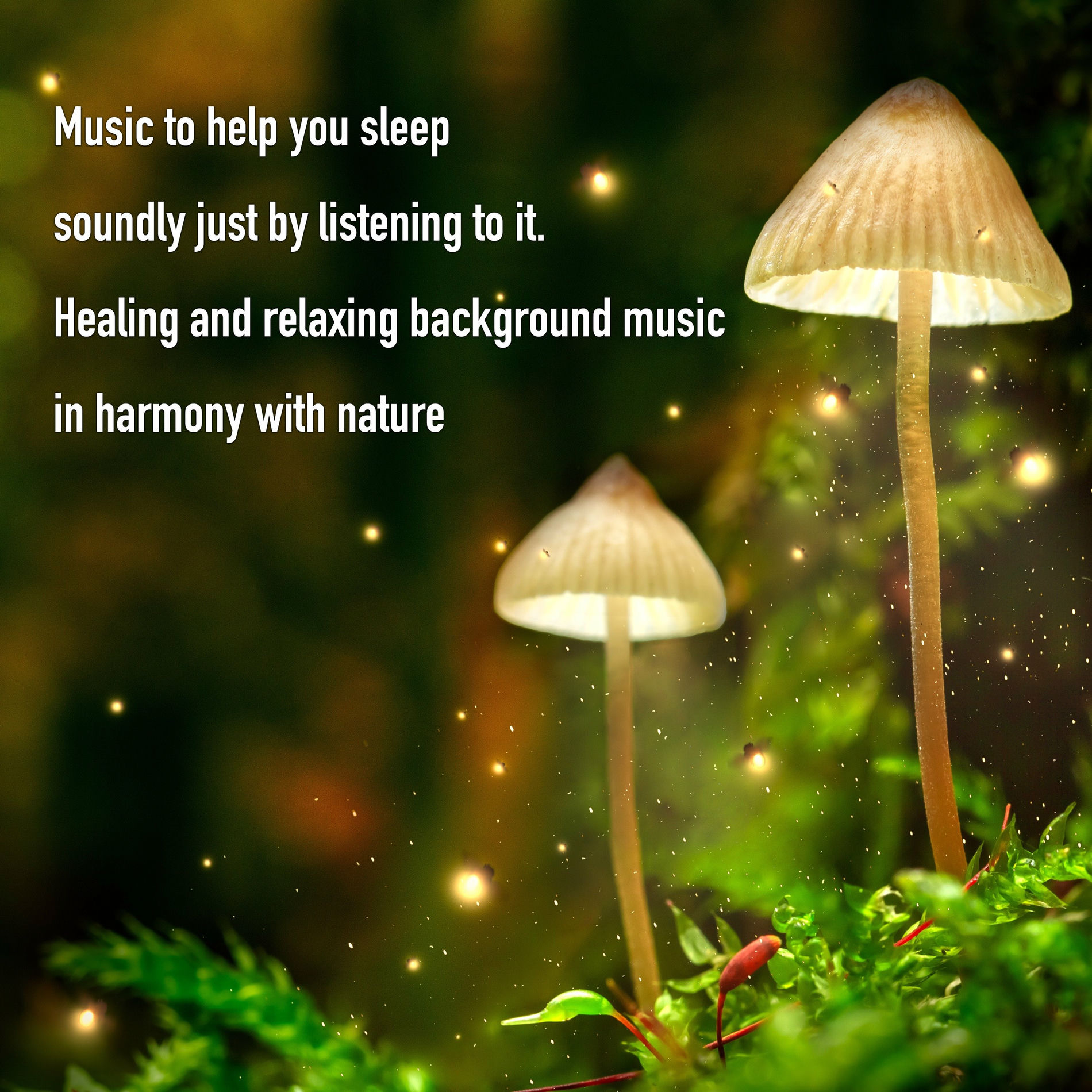 Album cover of Music to help you sleep soundly just by listening to it. Healing and relaxing background music in harmony with nature