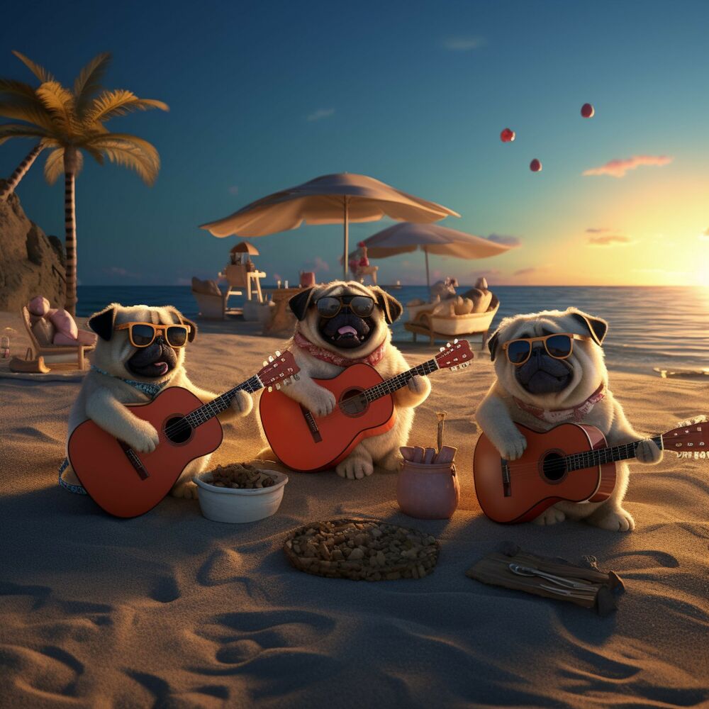 Picture of Marine Fugue Dog: Peaceful Pups Harmony