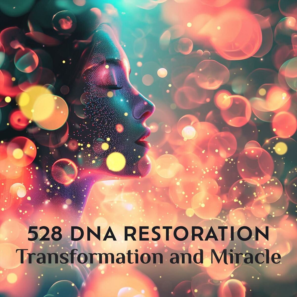 Album cover of 528 DNA Restoration: Transformation and Miracle for Meditation, Stress Relief and Emotional Wellbeing (Binaural Beats)