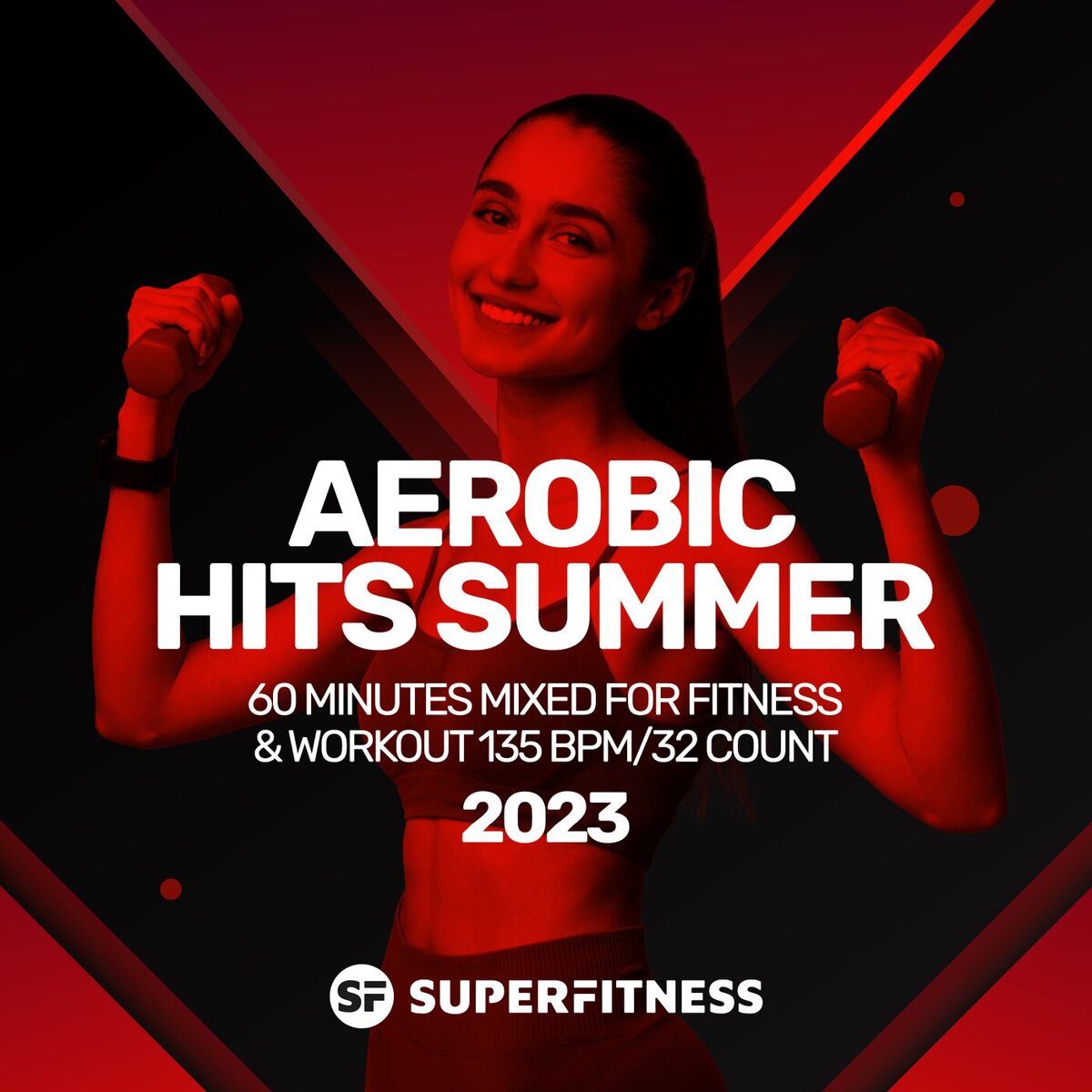 Album cover of Aerobic Hits Summer 2023: 60 Minutes Mixed for Fitness & Workout 135 bpm/32 Count