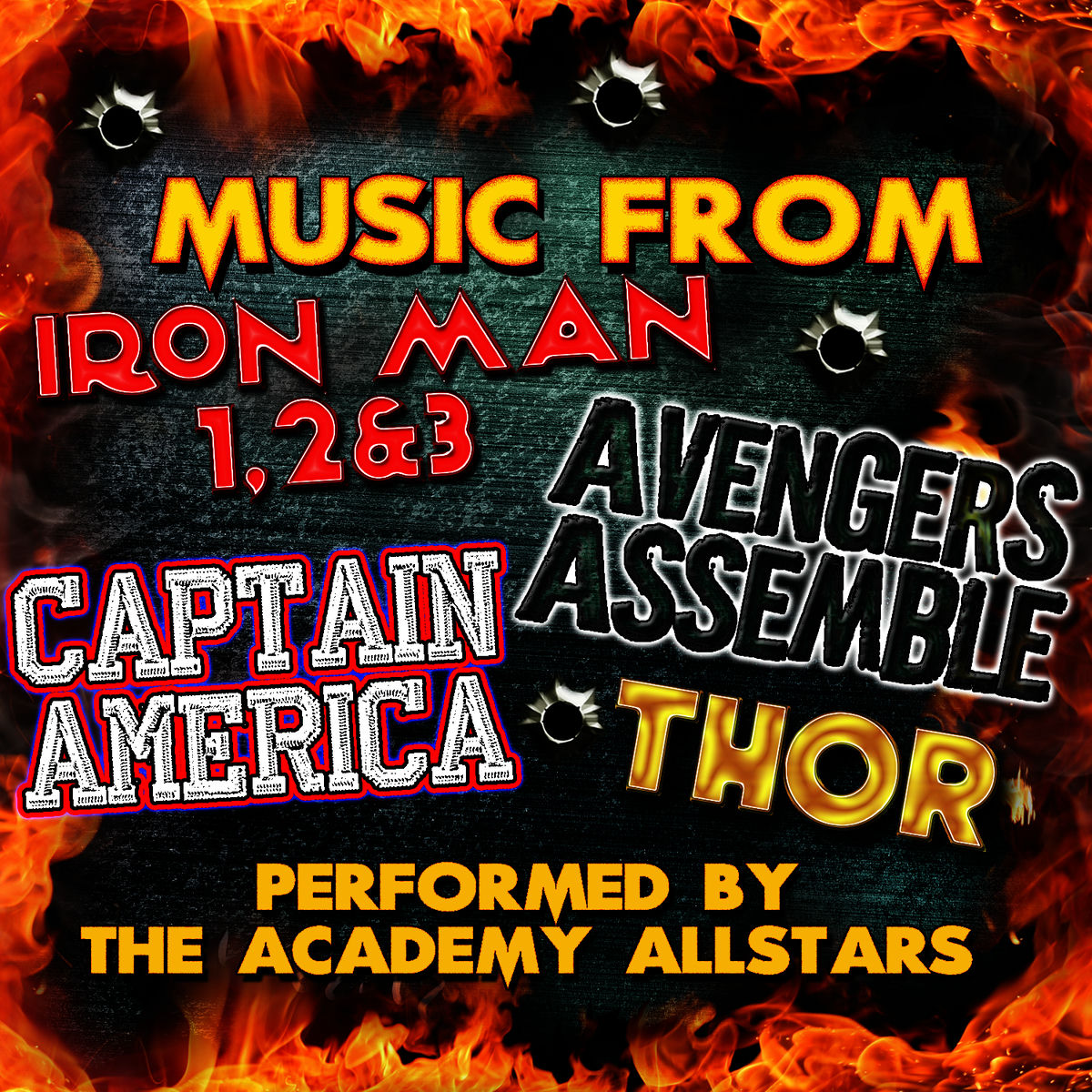 Album cover of Music from Iron Man 1, 2 & 3, Avengers Assemble, Captain America & Thor