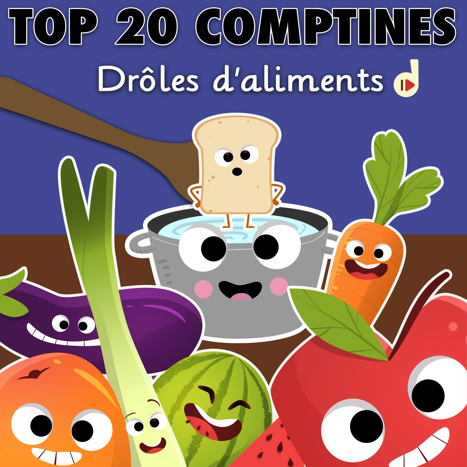 Album cover of Top 20 comptines : drôles d'aliments