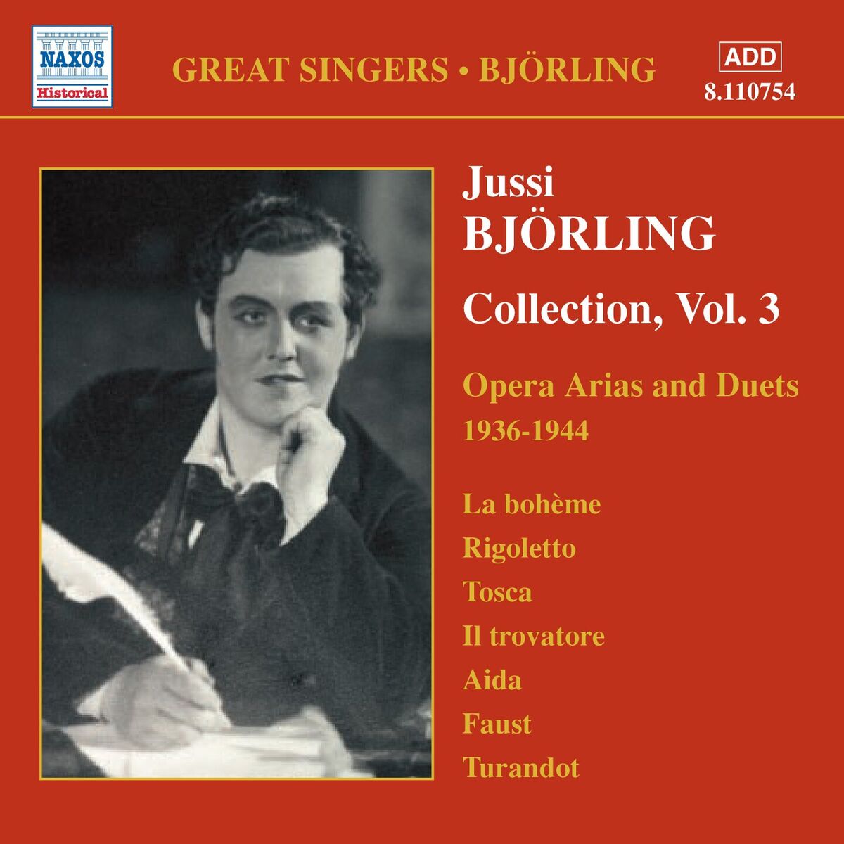 Album cover of Bjorling, Jussi: Bjorling Collection, Vol. 3: Opera Arias and Duets (1936-1944)
