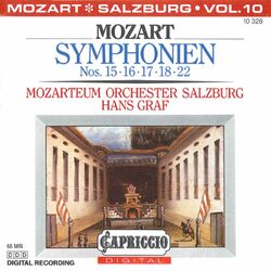 Cover of Mozart: Symphonien Nos. 15, 16, 17, 18, 22