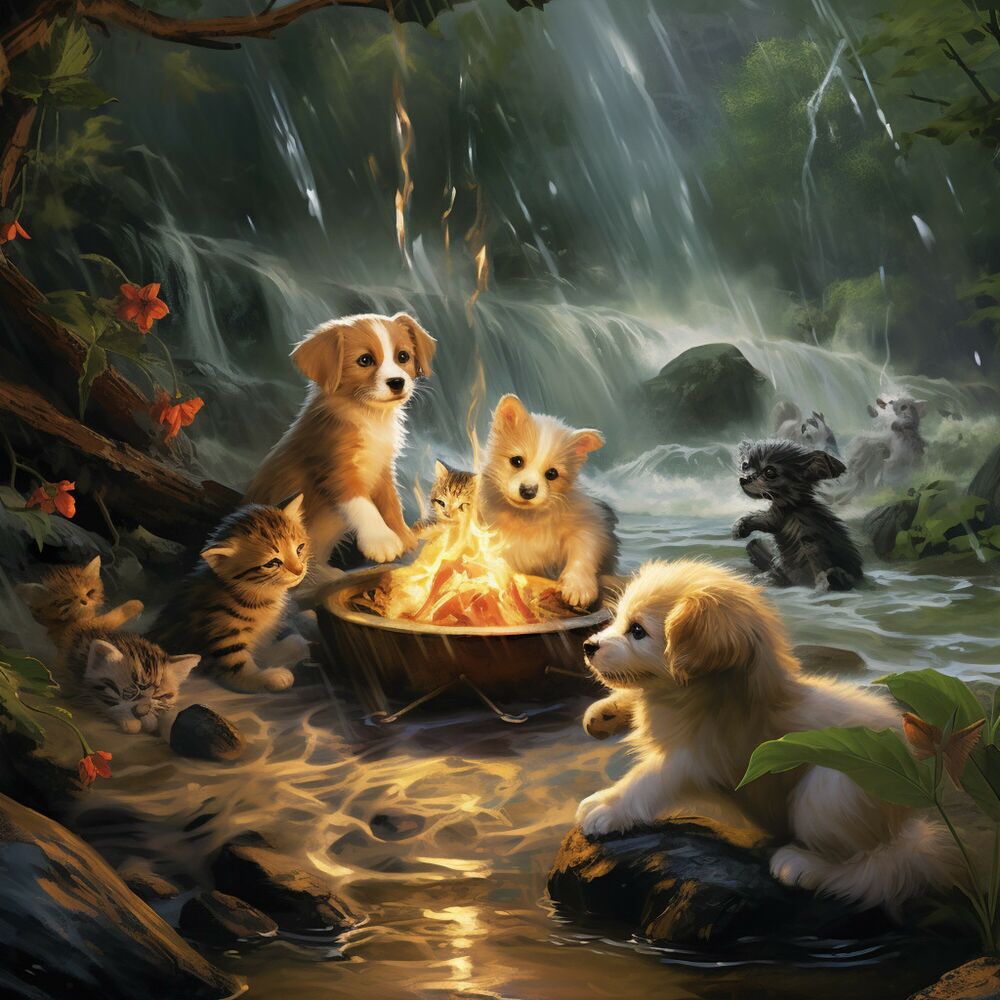 Picture of Music combined with Stream: Dog's Babbling Brook Escape