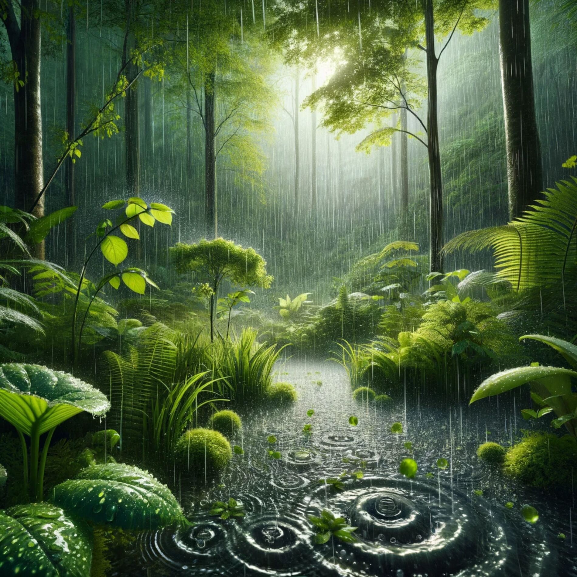 Album cover of Le son de la pluie : Musique de la nature, sons de l'eau pour les plantes