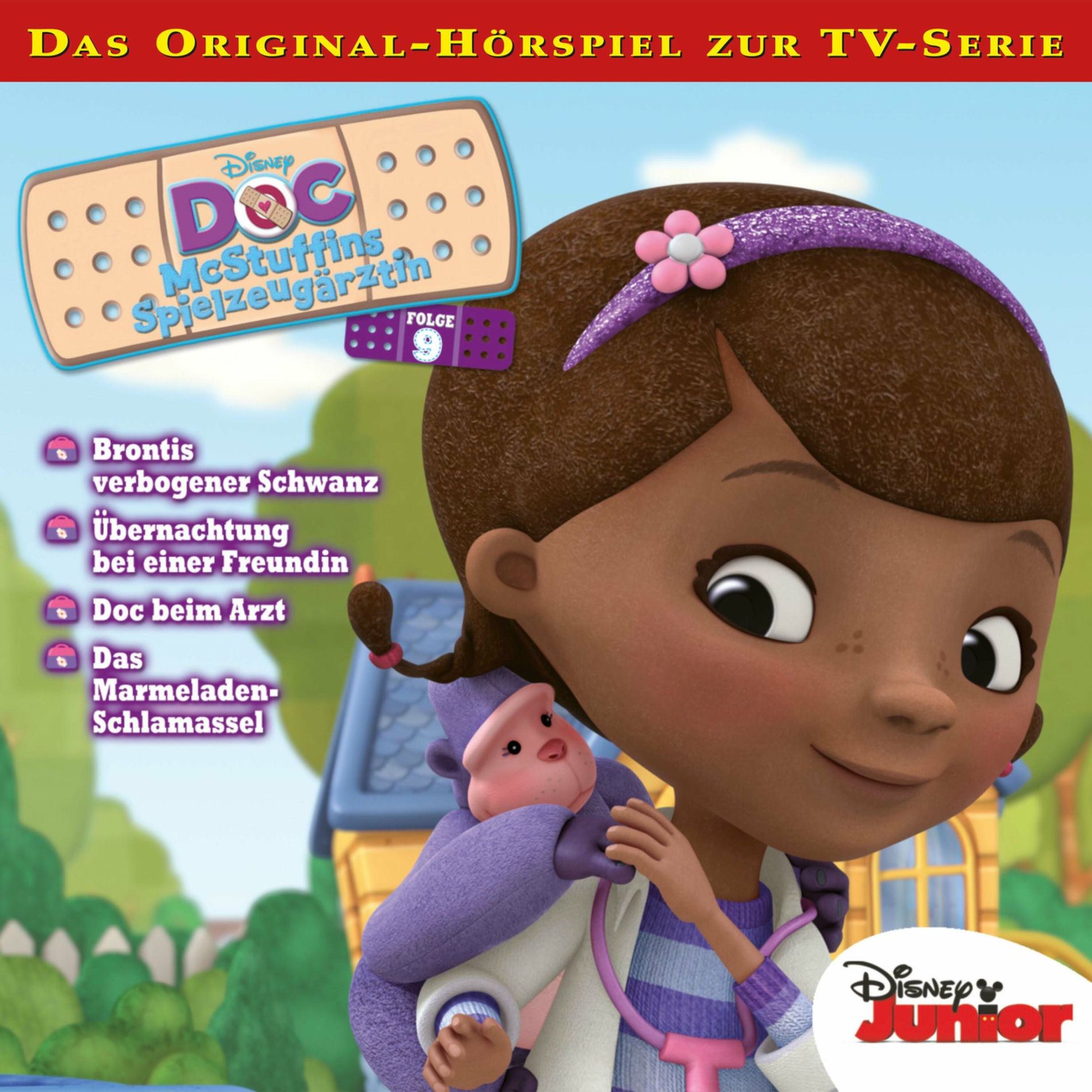 Album cover of 09: Brontis verbogener Schwanz / Übernachtung bei einer Freundin / Doc beim Arzt / Das Marmeladen-Schlamassel (Hörspiel zur Disney