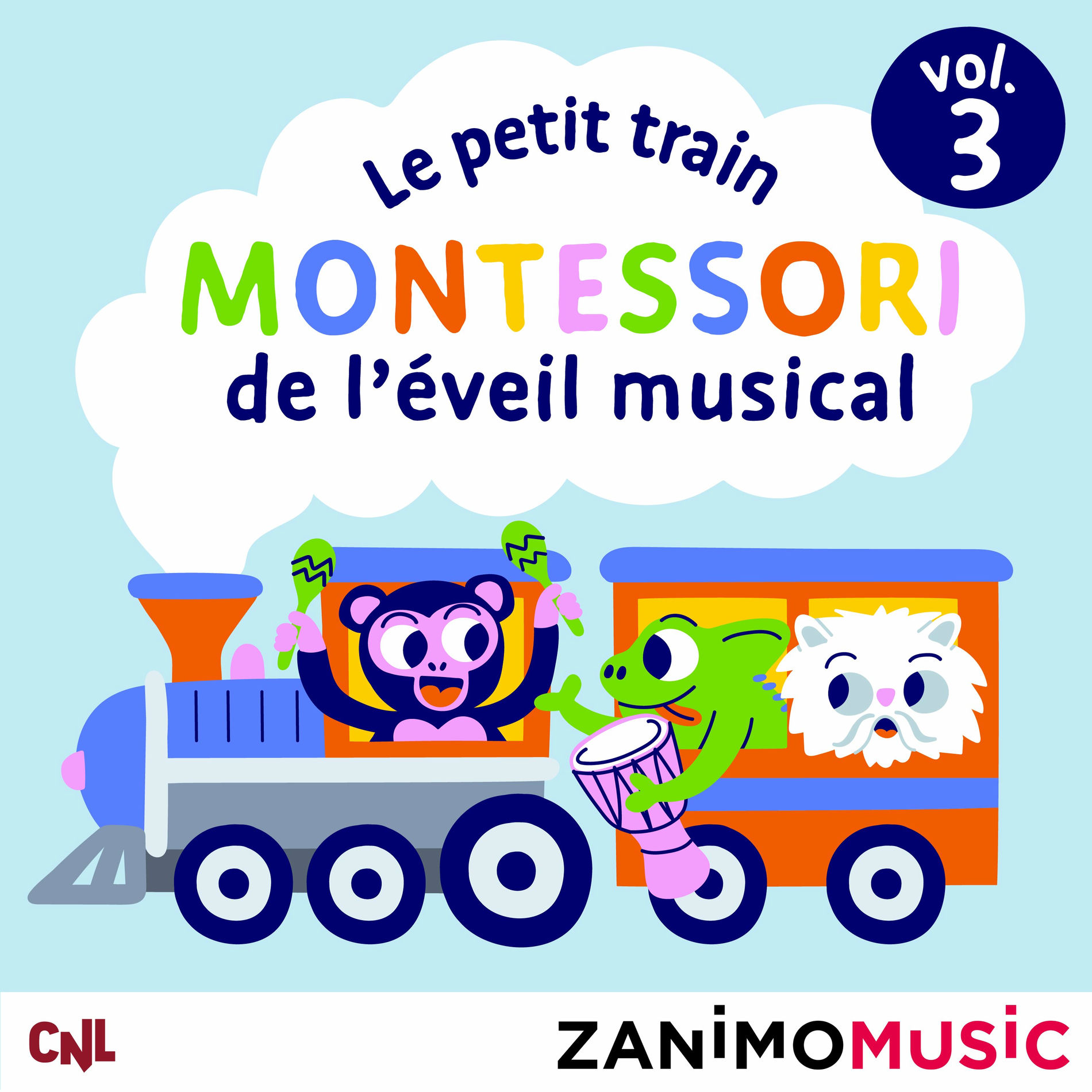 Album cover of Le petit train Montessori de l'éveil musical - 3 (Les histoires des Zanimomusic)
