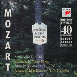 Cover of Mozart: Serenade, K. 361; Sonata for Bassoon & Cello, K. 292 (Remastered)