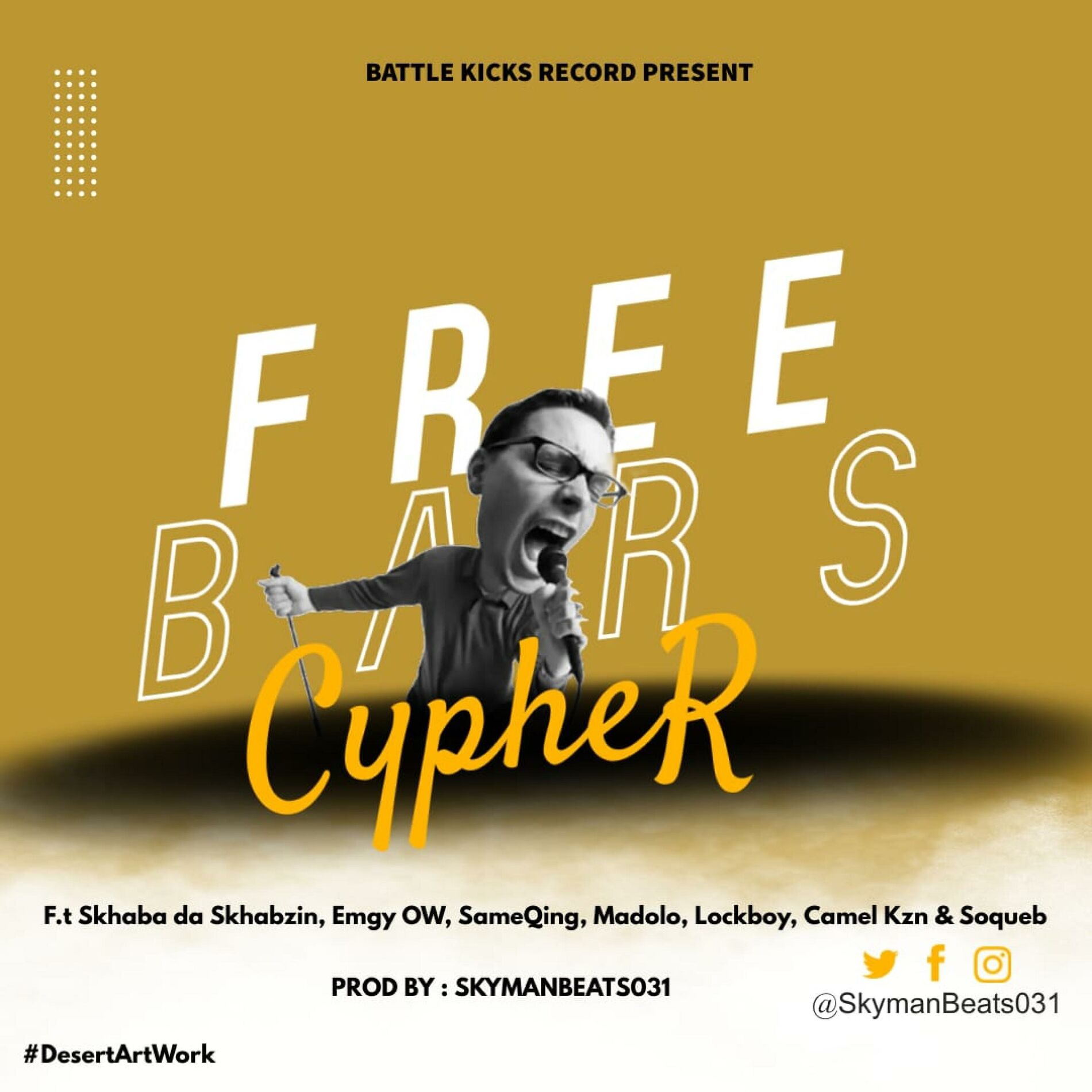 Album cover of Free Barz Cypher (feat. Skhaba da Skhabzin, Emgy OW, SameQing, Madolo, Lockboy, Soqueb & Camel)