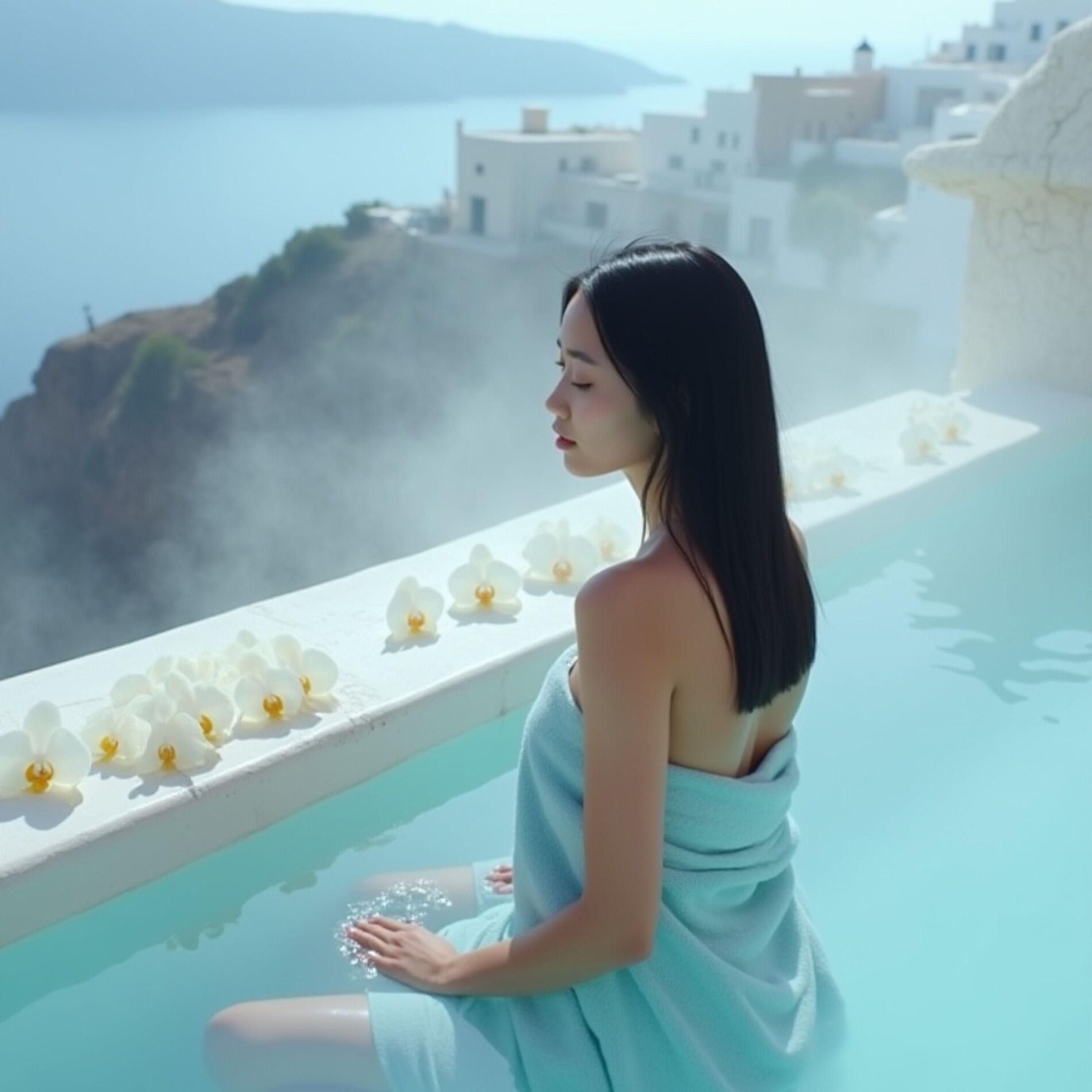 Album cover of Spa zen de Santorin: Musique de relaxation sereine pour le spa, Méditation, Montrez-vous un peu d'amour