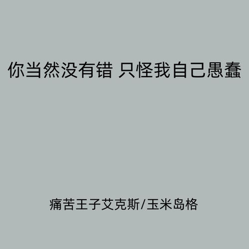 你当然没有错 只怪我自己愚蠢