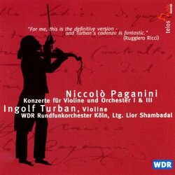 Cover of Paganini: Violin Concertos Nos. 1 & 3