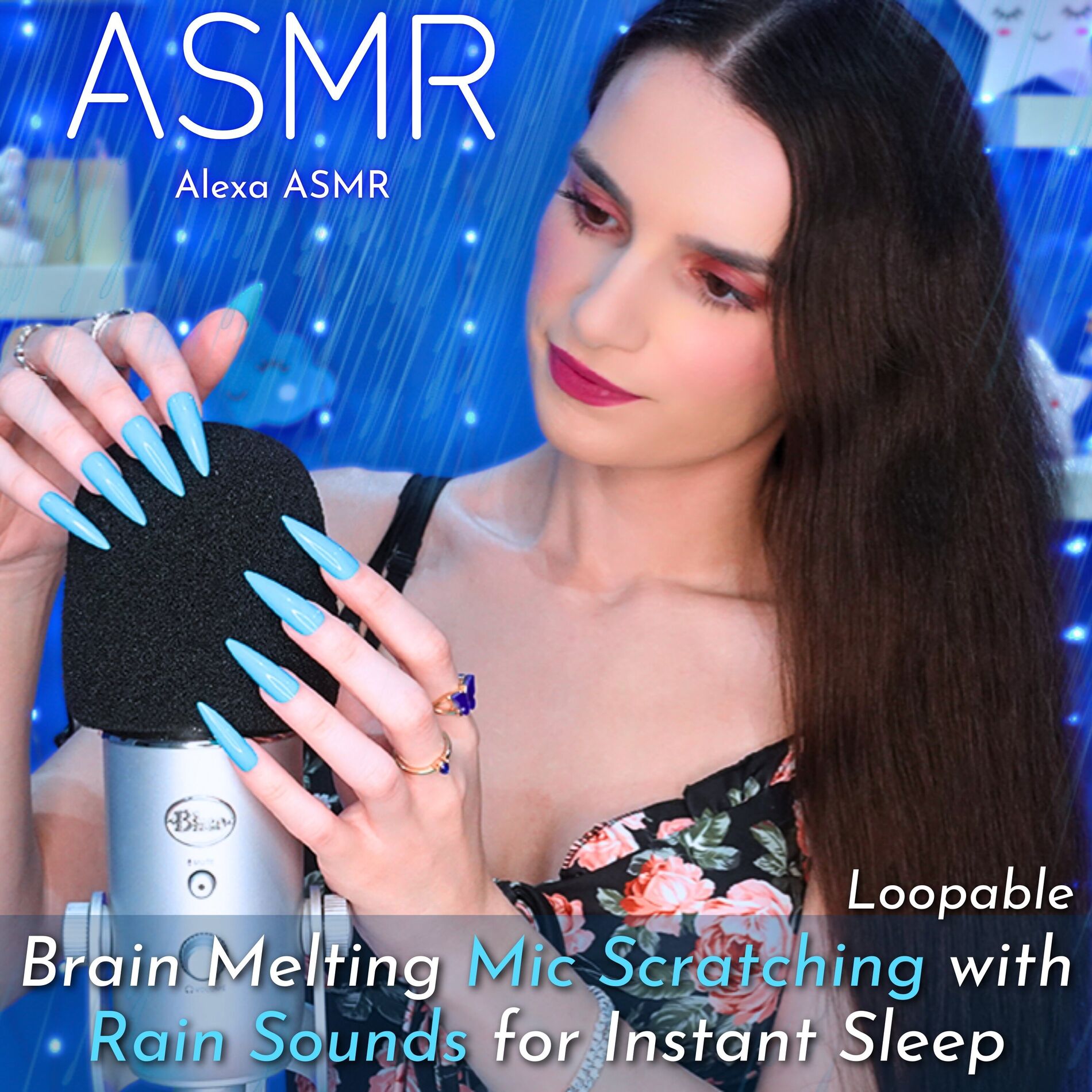Album cover of ASMR Brain Melting Mic Scratching with Rain Sounds for Instant Sleep - Loopable