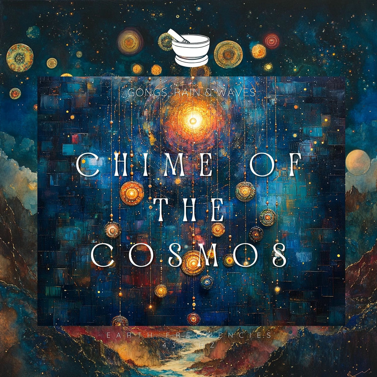 Album cover of Chime of the Cosmos: Gongs, Rain & 432 Hz Waves