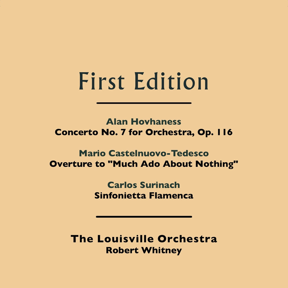 Picture of Alan Hovhaness: Concerto No. 7 for Orchestra, Op. 116 - Mario Castelnuovo-Tedesco: Overture to "Much Ado About Nothing" - Carlos S