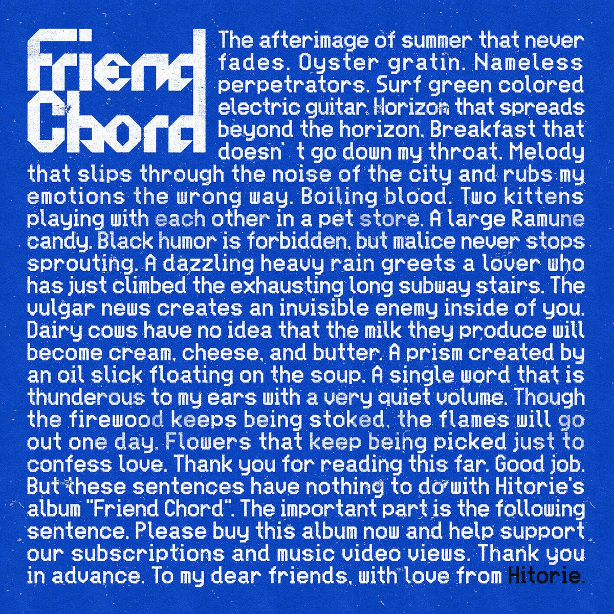 ヒトリエ CD NOTOK Friend Chord Hitorie - Friend Chord | Deezer